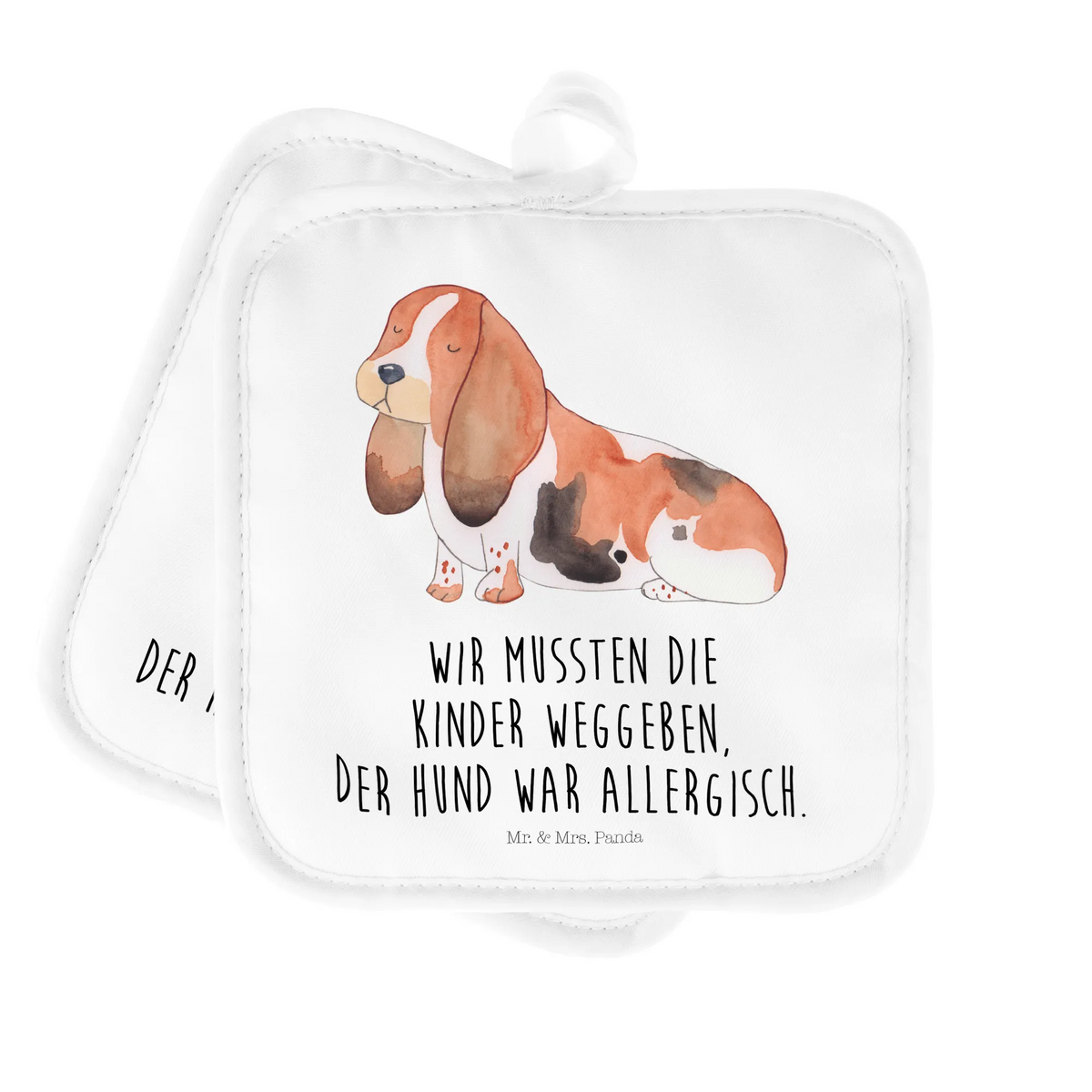 Pot holder Dog Basset Hound Topfuntersetzer, Ofenlappen, Zwei Topflappen, Topflappenset, Topflappen 2er Set, Kochlappen, Topflappen Set, 2er Set Topflappen, Topflappen, topfhalter, Topflappen im Doppelpack, Doppel Topflappen, Hund, Tierliebhaber, Haustier, Hundemotiv, Sprüche, Hunderasse, Hundebesitzer, Basset Hound, Hundeliebe, Basset, Kinderlos