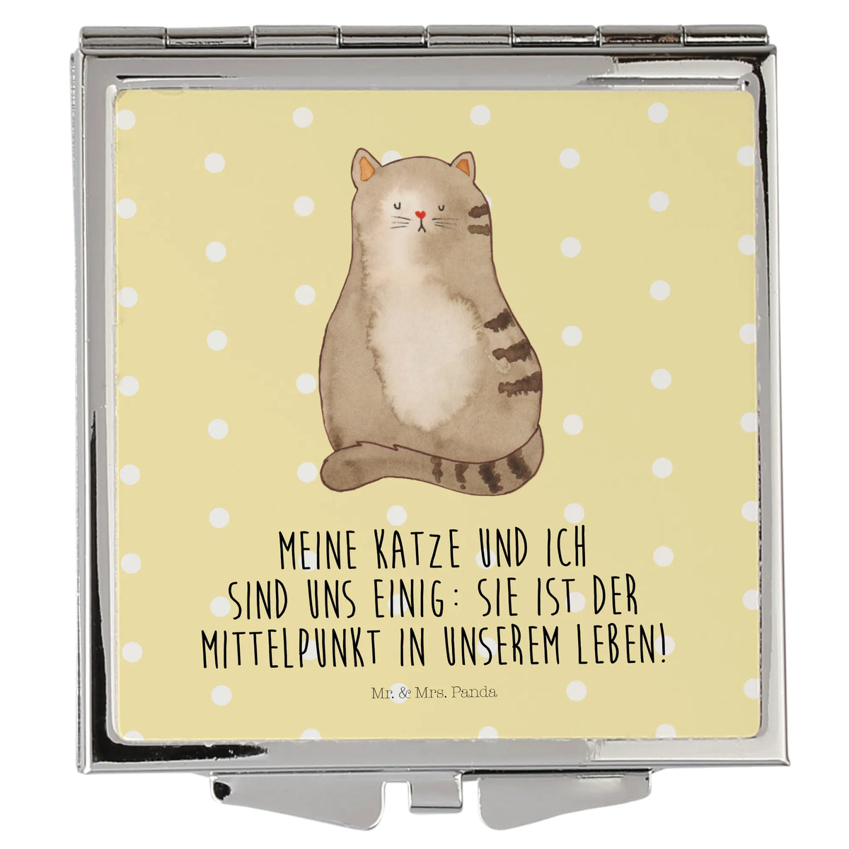 Handtaschenspiegel quadratisch Katze Sitzen