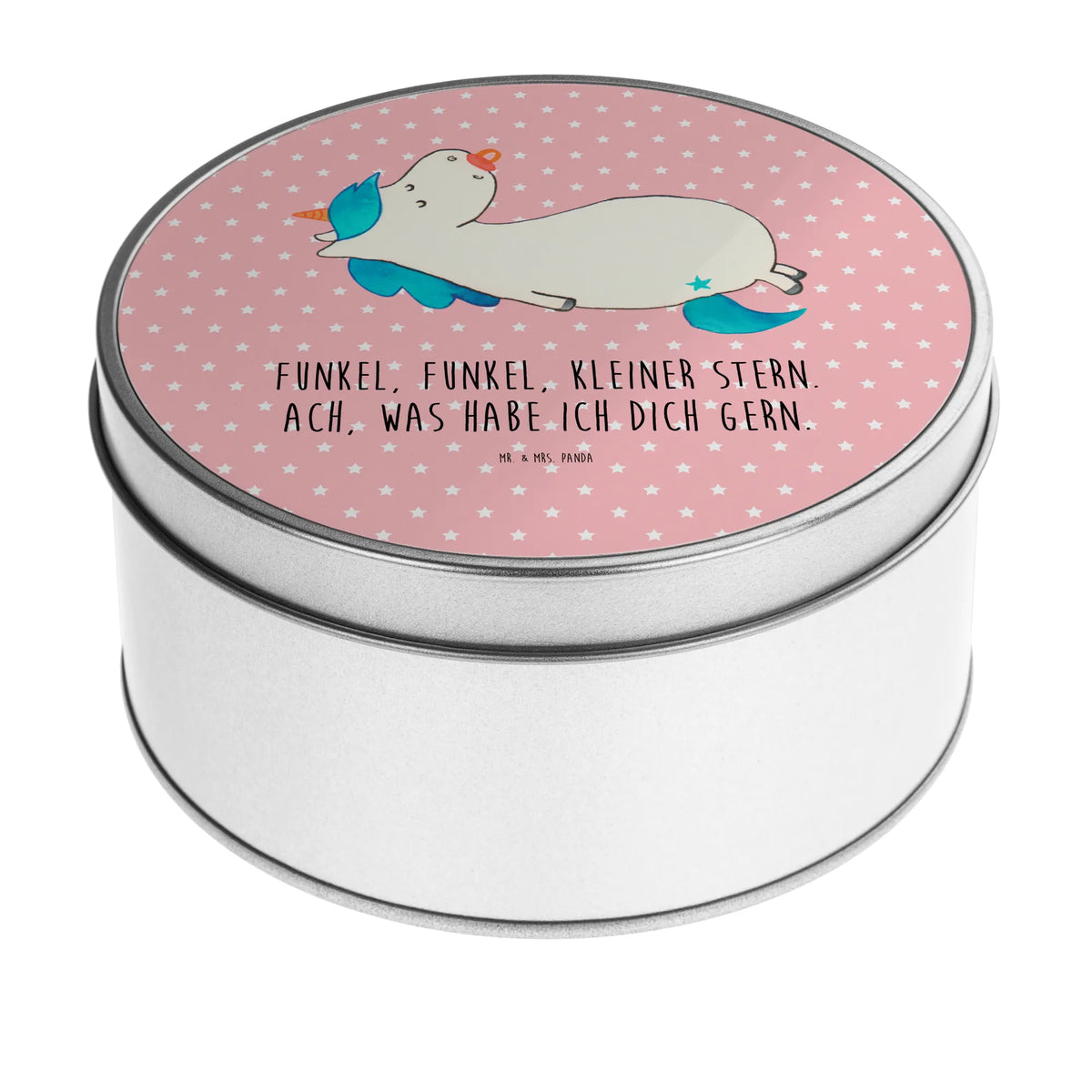 Round tin unicorn dummy