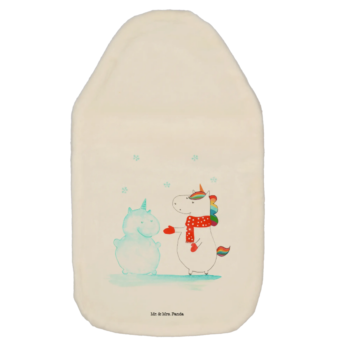 Hot water bottle unicorn snowman