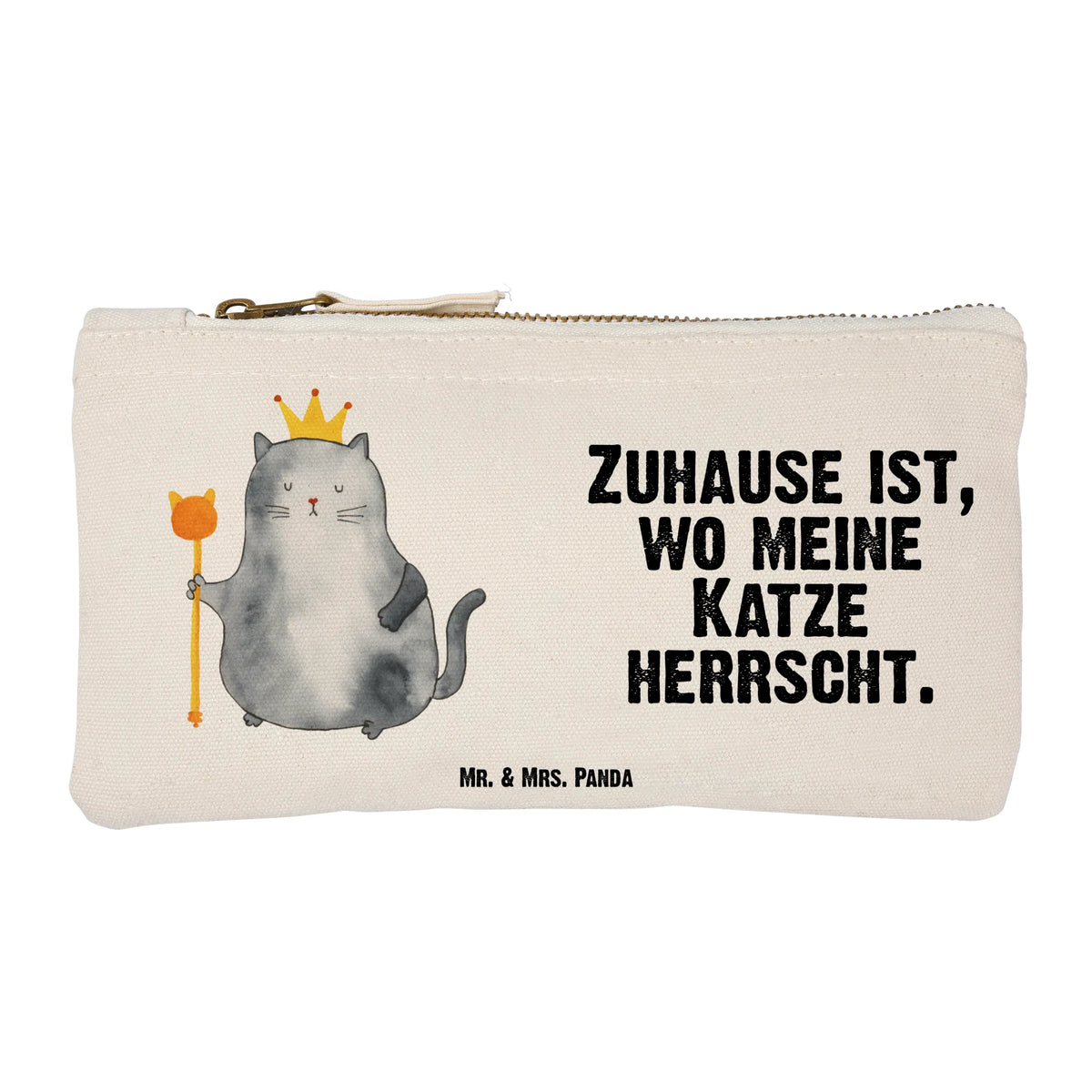 Make-up bag Cat king tomcat, kitty, meow, kitten, housecat, mama cat, love cats, cat image, cat fan, cat lover, cat fancier, cat decoration, gift for cat lover, cat owner, funny cats, cat sayings, cat motto, funny cat gifts, fan merchandise, cat stuff, animal lover, king, apartment, first own apartment, move, pussy, pet, tenement, moving in