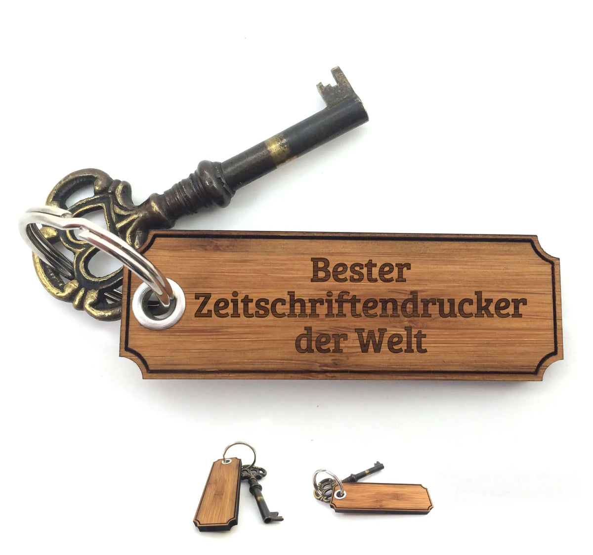 Key ring Zeitschriftendrucker lucky charm, bag pendant, key ring, pendant, talisman, presents, gifts, engraving