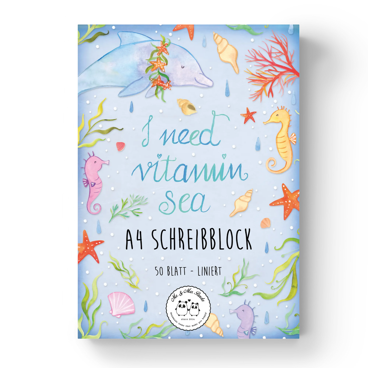 Writing pad Under the sea letter pad, notepad, school pad, motif paper, writing pad, motif pad, college pad, paper blog, Nature, joy of life, love